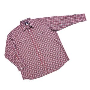 Western Wrangler Pearl Snap Buttons Blue & Red Plaid Long Sleeve Shirt 3XL Tall